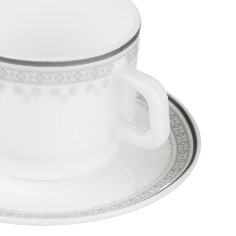 MILLIMI Минта Чайная пара (чашка 250мл., блюдце 15см), опаловое стекло