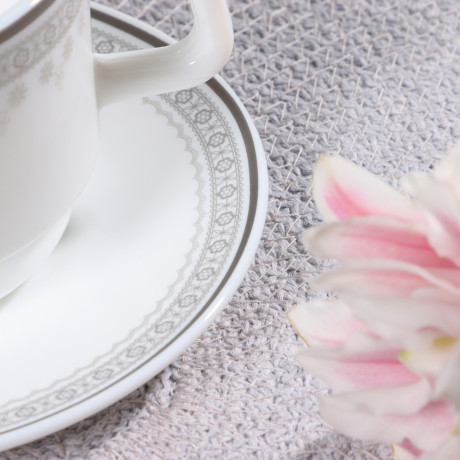 MILLIMI Минта Чайная пара (чашка 250мл., блюдце 15см), опаловое стекло