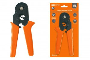 TDM ПК-04 клещи обжимные (кримпер) д/изол.након, гильз S0.5–6 мм2, 4 грани, храп. мех. SQ1001-0005