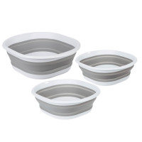 Набор тазов для уборки 3 шт, складные, 3-5-8 литров, полипропилен, термопластичная резина