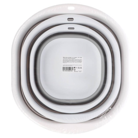 Набор тазов для уборки 3 шт, складные, 3-5-8 литров, полипропилен, термопластичная резина