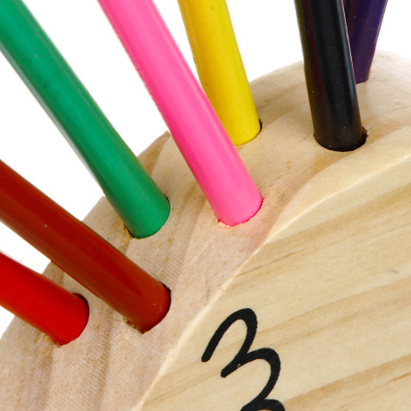 ЯЩЕРЫ Карандаши цветные 10 цветов, в деревянной фигурной подставке