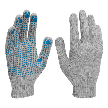 Перчатки трикотажные с ПВХ точкой, 5 пар в упаковке, БОПП-пакет, 7 класс