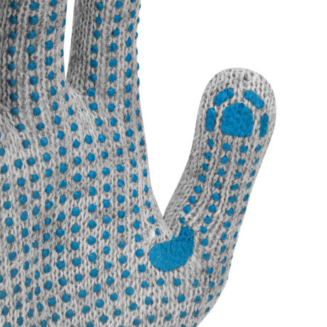 Перчатки трикотажные с ПВХ точкой, 5 пар в упаковке, БОПП-пакет, 7 класс