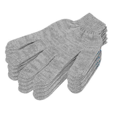 Перчатки трикотажные с ПВХ точкой, 5 пар в упаковке, БОПП-пакет, 7 класс