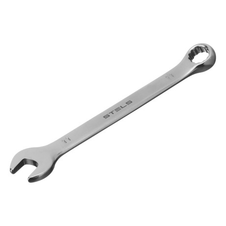 Ключ комбинированный, 11 мм, CrV, матовый хром Stels