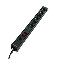 Stekker сетевой фильтр (удл.) ПВС 3x1 6роз. (земля) черный 1,8м 16А HM22-61-02 Techno 50159