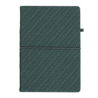 Бизнес - блокнот "ДЖЕРСИ" А5, 192 стр., тв.обл., фактурная иск.кожа, круговая резинка, закл., зелен.