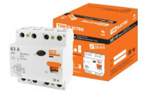 TDM ВД1-63 4P устройство защитного отключения УЗО 63А 100мА тип А SQ0203-0091