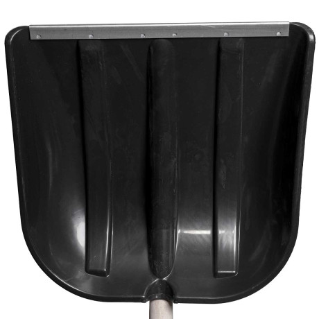 Лопата снегоуборочная пластмассовая СНЕГУРОЧКА с деревянным черенком оцинкованная планка D32 415*410/10