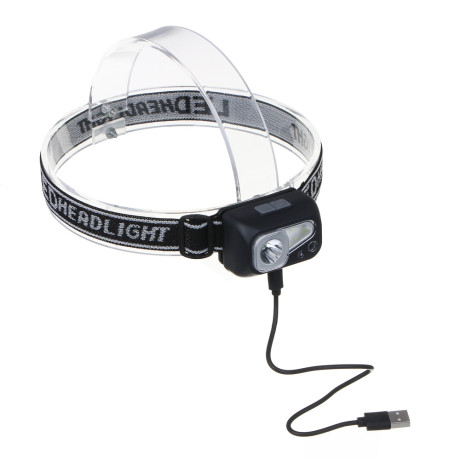 ЕРМАК Фонарь налобный, сенсорный, XPE LED + 3 SMD, 6 режимов, 500мАч, зарядка Type C, 57х29х38 мм