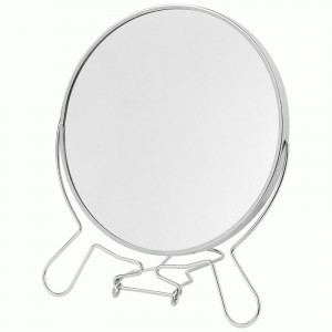 Зеркало косметическое настольное d=17см,2-ух стор+увеличение,(стекло,хром металл),108715/ Рыжий кот