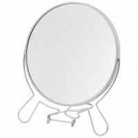 Зеркало косметическое настольное d=17см,2-ух стор+увеличение,(стекло,хром металл),108715/ Рыжий кот