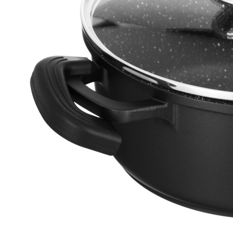 SATOSHI Лион Кастрюля с крышкой 2,0л d20*9см, а/приг.покр.Мрамор, силик.протекторы ручек, индукция