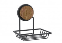 DIADONNA Мальница настенная (ABS) нерж.сталь, черный/дерево, D8302