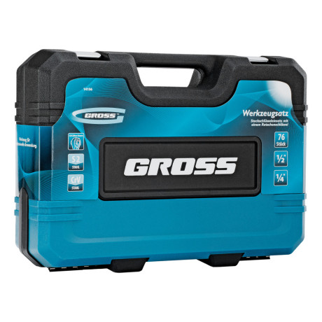 Набор инструментов, 1/4", 1/2", CrV, 120 зубьев, 76 предметов Gross