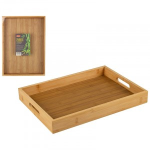 Поднос сервировочный бамбуковый 41*30*5см с ручками Foresta di bambu 106474 Mallony