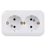 FORZA Розетка двухместная с заземляющим контактом RA 16-238-Б, 250В, 16А, IP20, 106x65x41 мм, белая