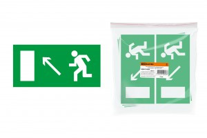 TDM знак 200х100мм "Направление к эвакуационному выходу налево вверх" (10!) SQ0817-0055