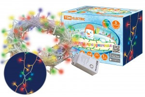 Гирлянда-нить СГ50M5 50LED разноцв., 5м, 8реж., прозр. провод (30!) ТDM SQ0361-0035