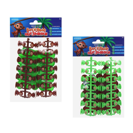 ИГРОЛЕНД Мини игра на равновесие "Веселые обезьянки", 13х22х3см, PP, 2 дизайна