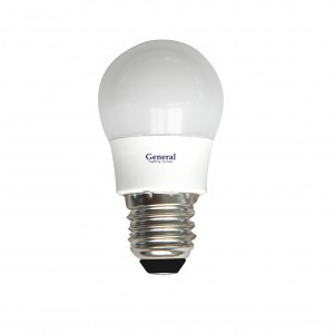 General ГОСТ шар E27 8W (660lm) 6500K 6K 45x86 пластик, РБ 660204