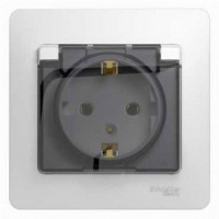 Systeme Electric GLOSSA роз. СУ 1 мест. бел. (пл.осн., земля, штор., крыш) GSL000146 (15!)