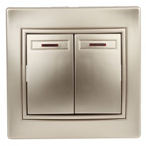 ЭРА Intro Plano выкл. СУ 2 кл. инд. 10А, 250В, шампань, 1-105-04, 8963