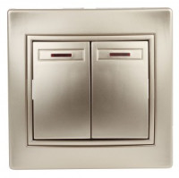 ЭРА Intro Plano выкл. СУ 2 кл. инд. 10А, 250В, шампань, 1-105-04, 8963