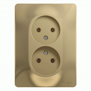 Systeme Electric GLOSSA роз. СУ 2 мест. титан (пл.осн.) GSL000420 (15!)