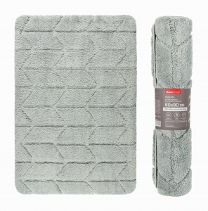 Коврик д/ванной 60*90см, микрофибра h ворса=1,8см, серый, РИКАРД, 75489 Master House