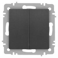 ЭРА Intro Accent мех. выкл. СУ 2 кл. 10А 250В, графит 6-104-07