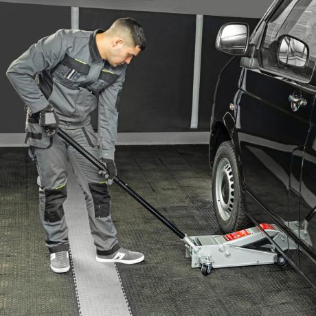 Домкрат гидравлический подкатной профессиональный, быстрый подъем, 3 т, 130-465 мм. Quick Matrix