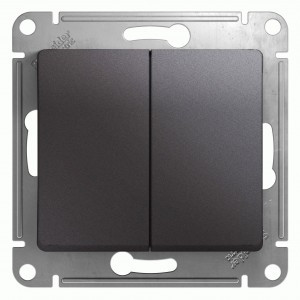 Systeme Electric GLOSSA мех. выкл. СУ 2 кл. графит (пл.осн.) GSL001351 (5!)