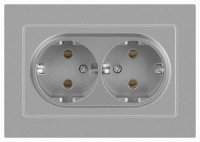 ЭРА Intro Accent мех. роз. СУ 2 мест. (земля), 16А 250В, алюминий 6-205-03