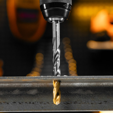 Набор сверл по металлу, 1-10 мм, Р6М5К8-TiN, Golden Tip, 10 шт Denzel