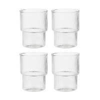 MILLIMI Набор стаканов Астра 300 мл, 4 шт, стекло, рифленый