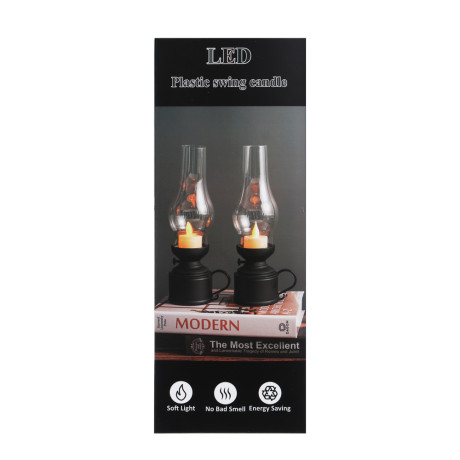 Светильник LED декоративный,7х9,5x24,5 см, 3хААА, пластик, 2 цвета