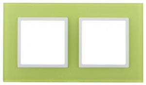 ЭРА 14 Elegance рамка СУ 2 мест.стекло, лайм+бел 14-5102-26 5329