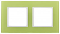 ЭРА 14 Elegance рамка СУ 2 мест.стекло, лайм+бел 14-5102-26 5329