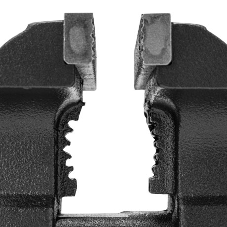 Тиски слесарные BVH-150, 150 мм, поворотные, стальная направляющая, с наковальней //Denzel