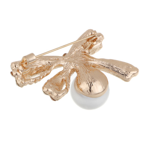 Брошь бантик, птица, сплав, БЖ25-24