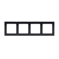 EKF Стокгольм рамка 4 мест. металл. черная  EZM-G-305-10