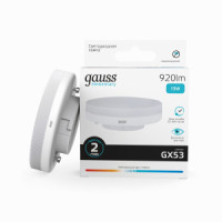 Gauss Elementary лампа GX53 13W(920lm) 4100K 4K матовая, пластик/алюм. 83823