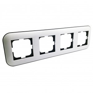 OVIVO Рамка СУ 4 мест. LOFT, белый/черный, 404-010008-228