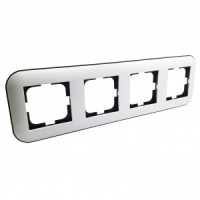 OVIVO Рамка СУ 4 мест. LOFT, белый/черный, 404-010008-228