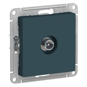 Systeme Electric AtlasDesign мех. роз. TV СУ 1 мест. изумруд (пл.осн., прох. RG6, 4dB) ATN000892(5!)