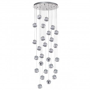 ODEON LIGHT 5084/120L L-VISION ODL25 хром/прозр./мет/акрил люстра св/д 120W 4000K 6000lm JEMSTONE