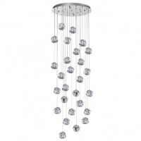 ODEON LIGHT 5084/120L L-VISION ODL25 хром/прозр./мет/акрил люстра св/д 120W 4000K 6000lm JEMSTONE