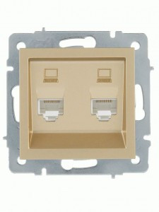 Lezard VESNA мех. роз. комп СУ 2 мест. (RJ45) (корп. ABS) золото 742-3688-141